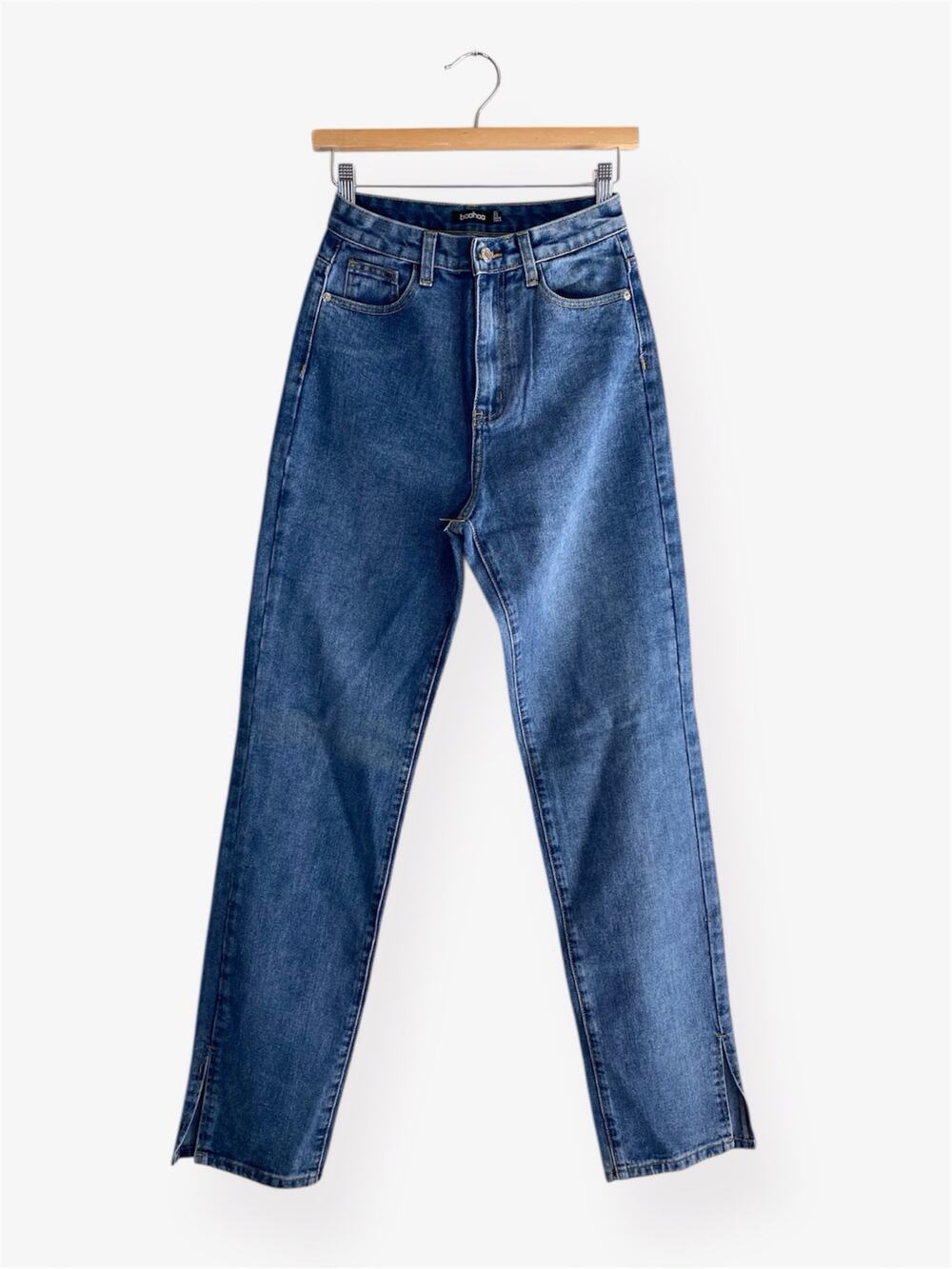 Boohoo Women’s Jeans High Waist Straight Leg Denim Blue US 4